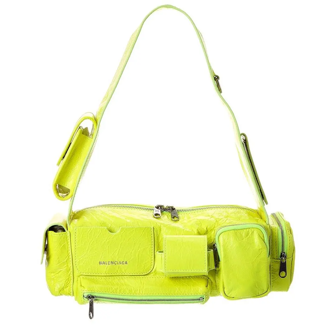 Superbusy Xs Leather Shoulder Bag Women`s Yellow by Balenciaga