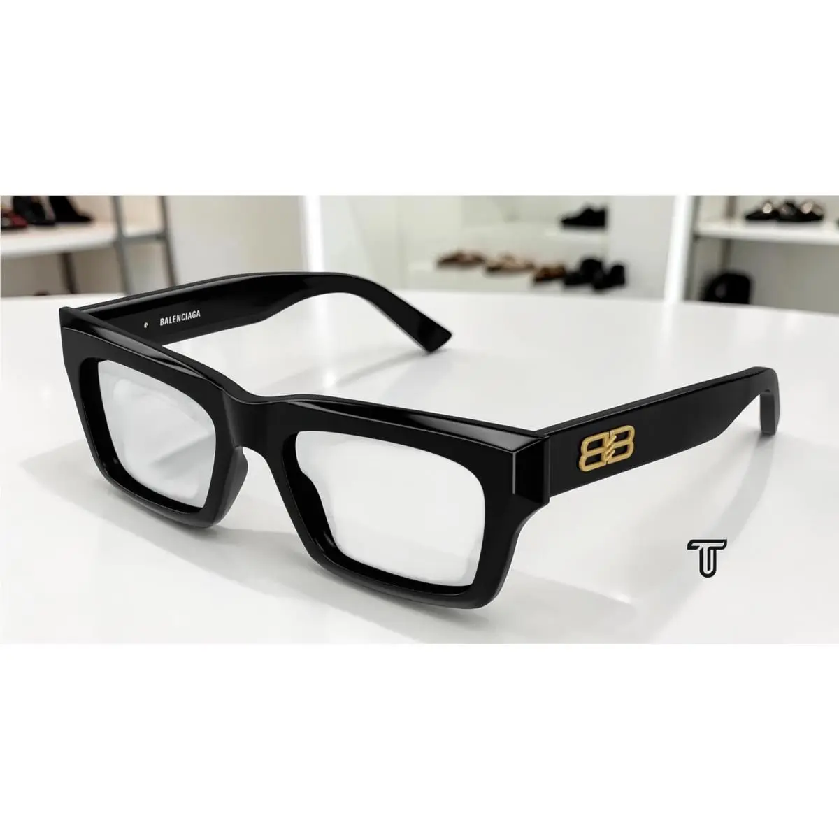 BB0240O 001 Rectangular Acetate Black 52mm Unisex Eyeglasses by Balenciaga