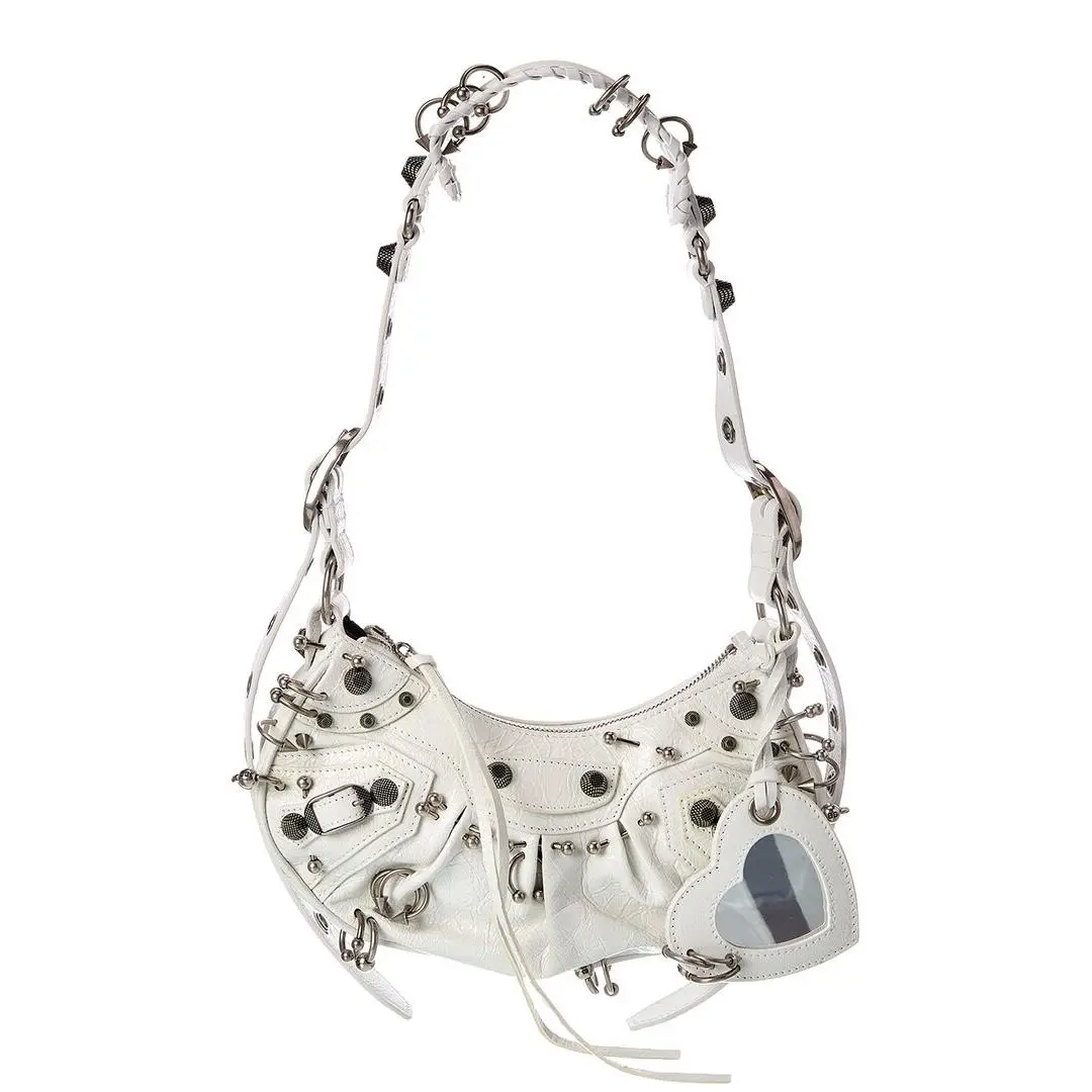 Le Cagole Xs Leather Shoulder Bag Women`s White by Balenciaga