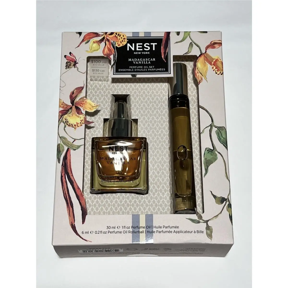 Nest York Madagascar Vanilla Perfume Oil Duo Gift Set Travel and 1 fl oz