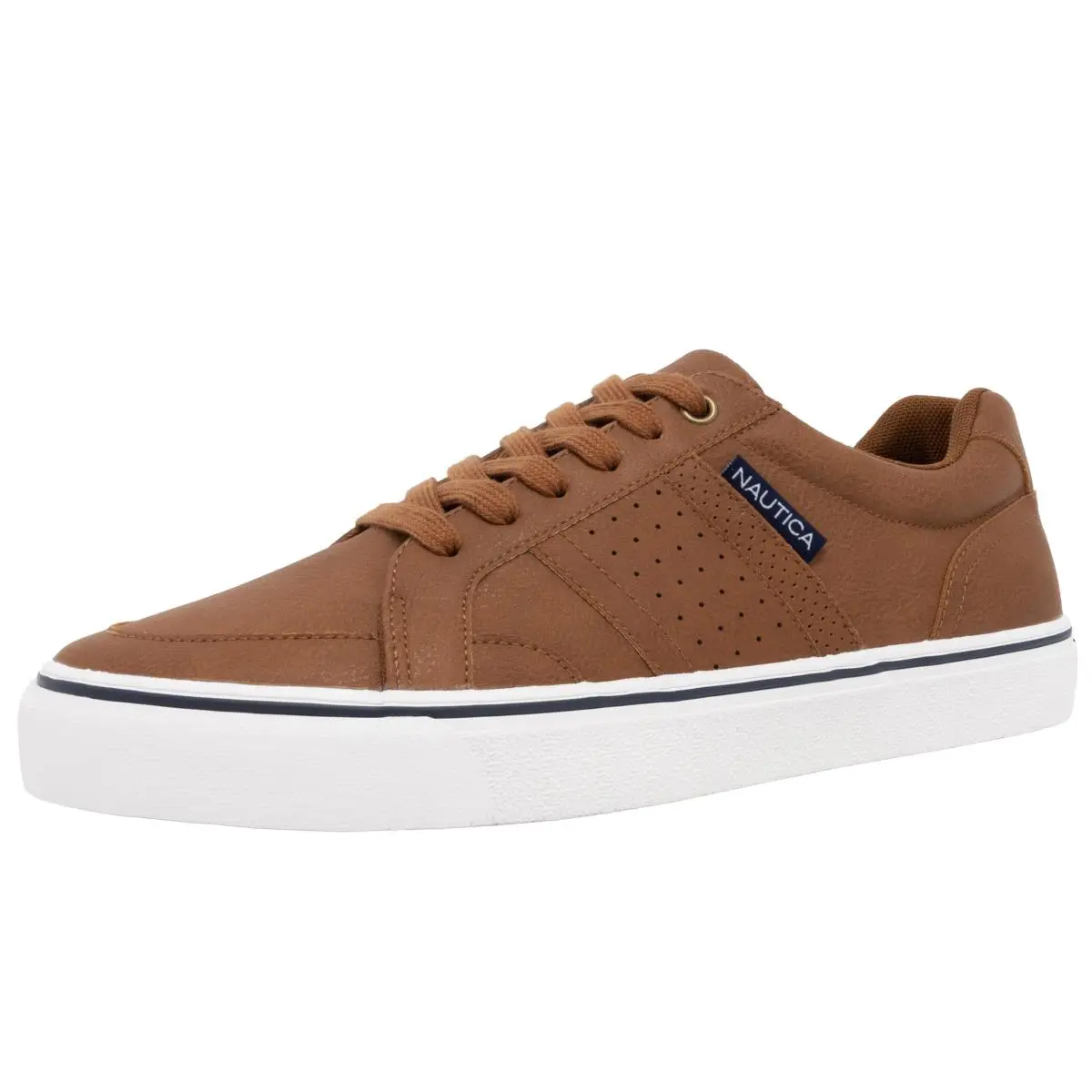 Men`s Casual Lace-up Shoe Classic Tennis Low Top Loafer tan by Nautica