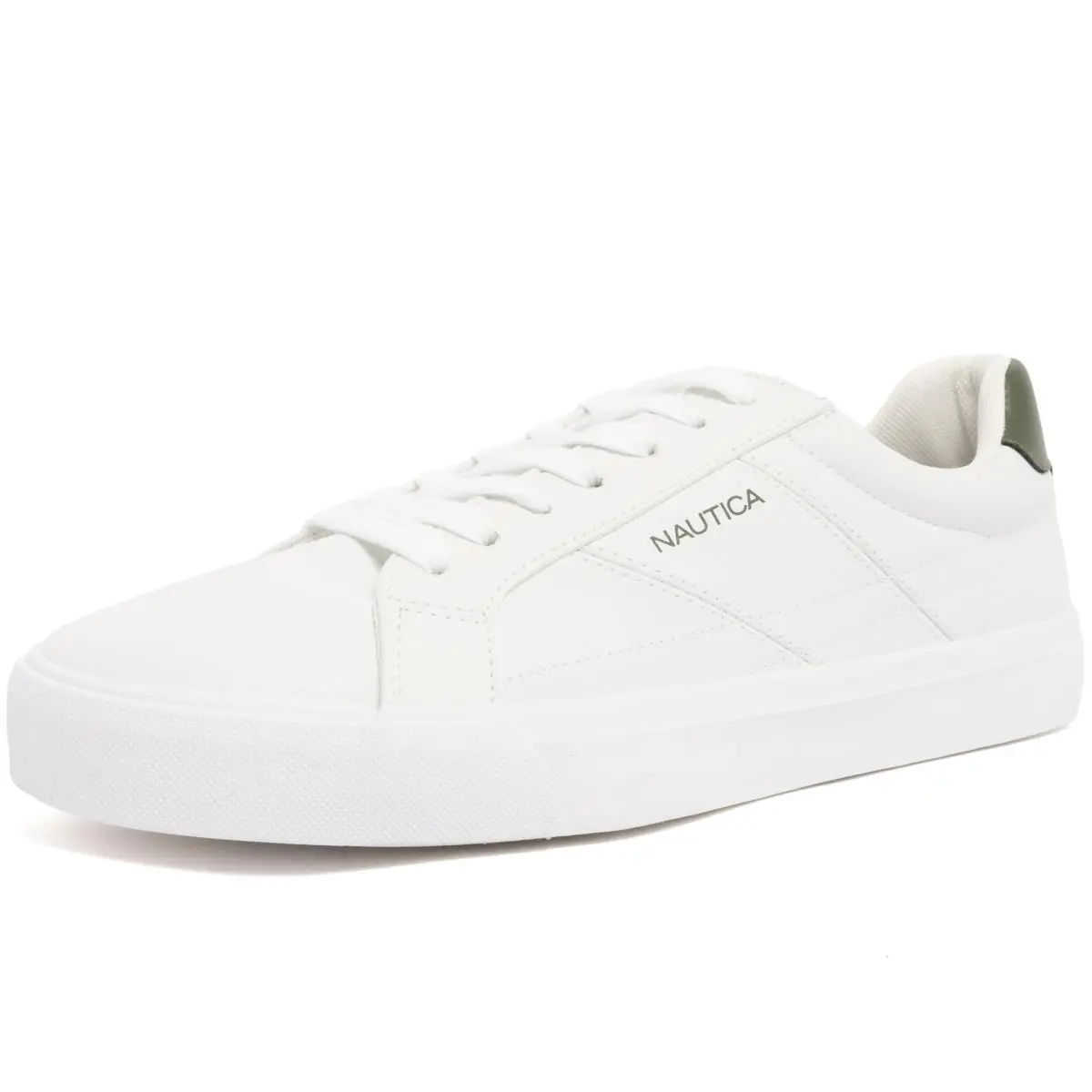 Men`s Casual Lace-up Shoe Classic Tennis Low Top Loafer white khaki green by Nautica