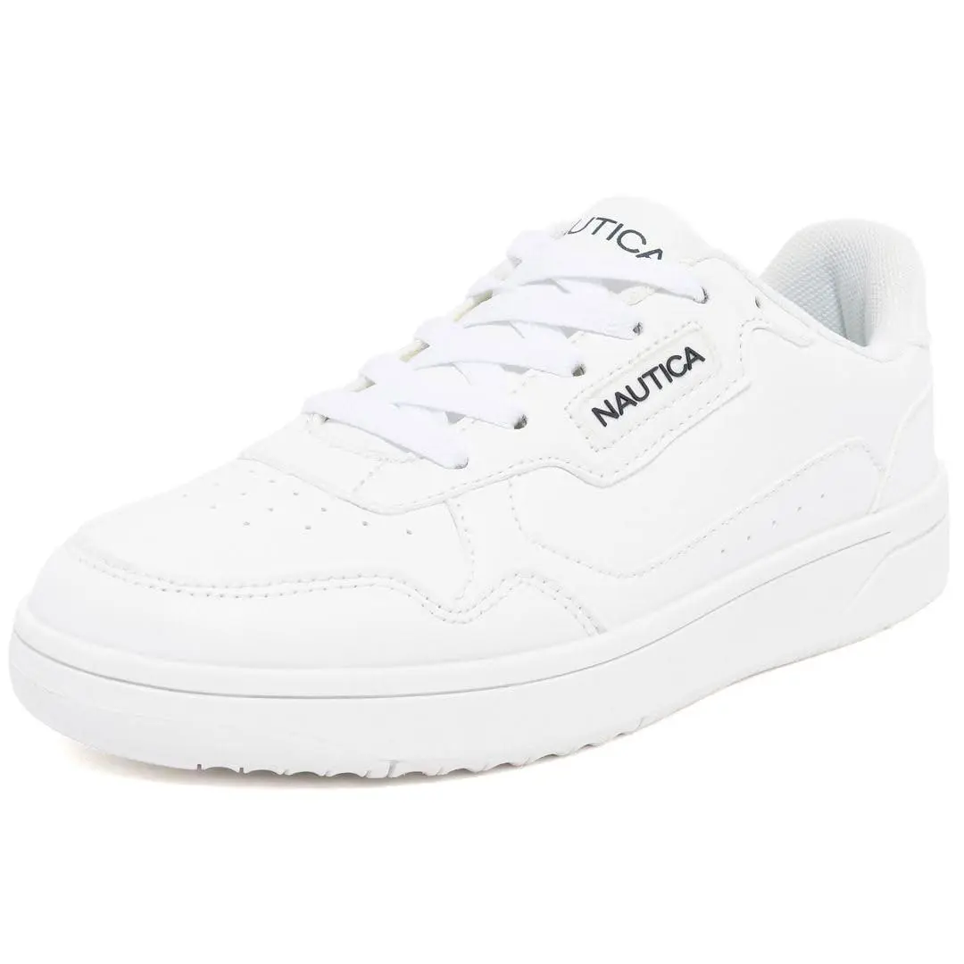 Women’s Low Top Lace-up Sneaker Classic Casual Tennis Shoe white white by Nautica