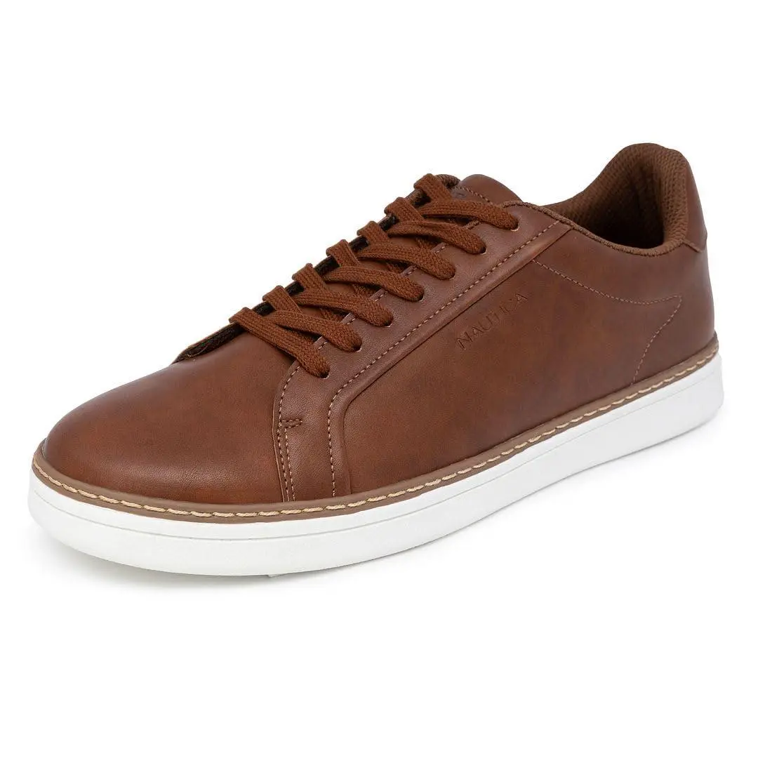 Men`s Casual Lace Up Loafer Tennis Shoes Classic Walking Low cognac jalad by Nautica