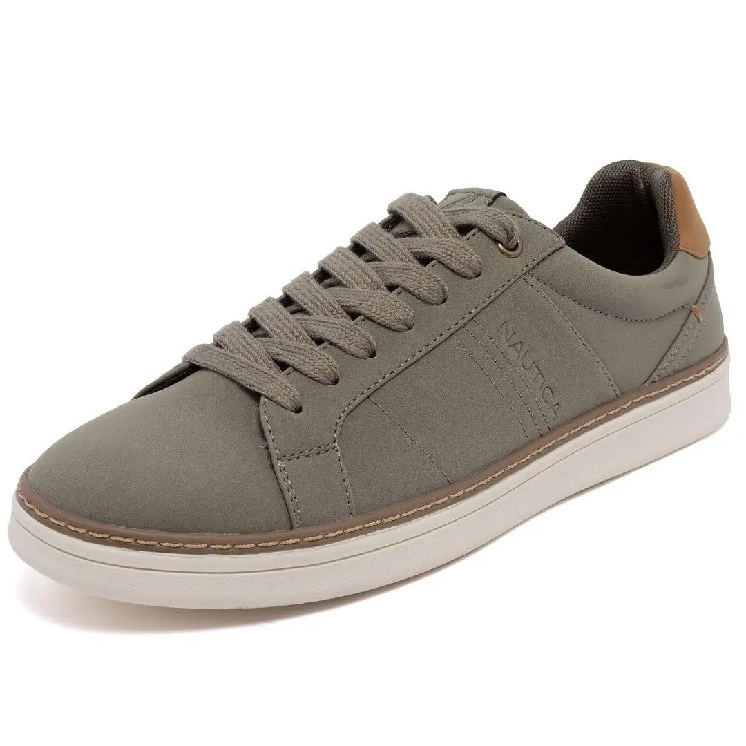 Men`s Casual Lace Up Loafer Tennis Shoes Classic Walking Low slate tan by Nautica