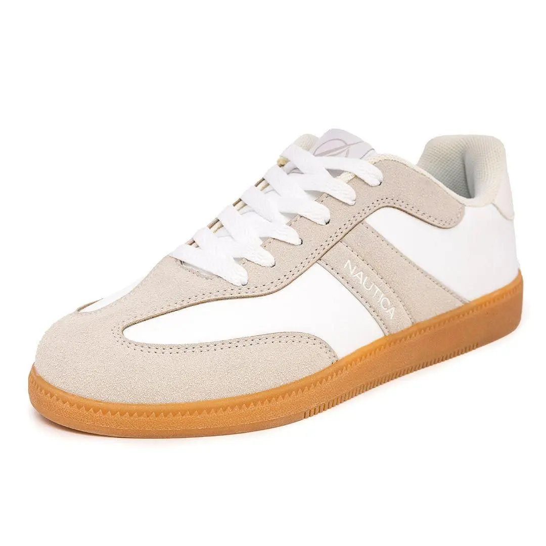 Women Fashion Sneaker Lace-up Tennis Casual Shoes white taupe keota by Nautica