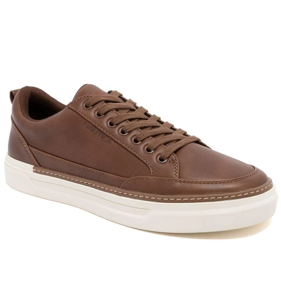 Men`s Fashion Sneaker Casual Lace-up Low Top Lightweight cognac colson by Nautica