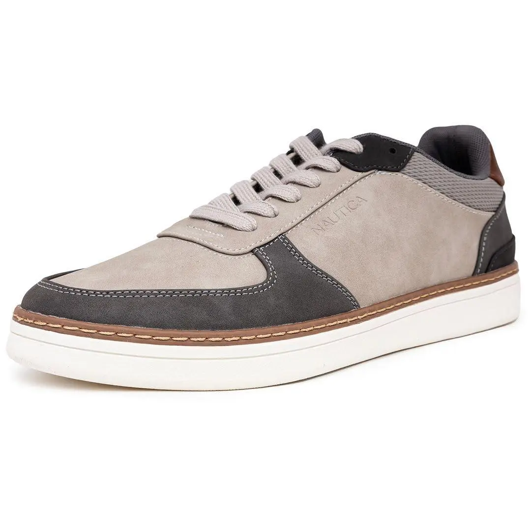 Men`s Fashion Sneaker Casual Lace-up Low Top Lightweight grey savar by Nautica