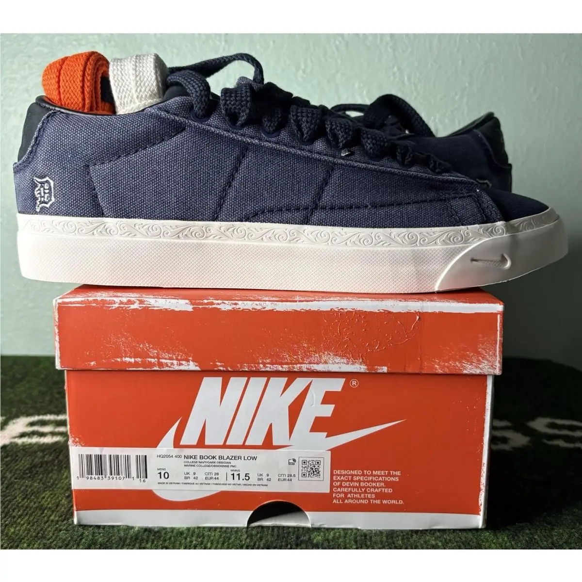 US M 10 - Devin Booker x  Blazer Low Detroit Tigers Pack - College Navy by Nike