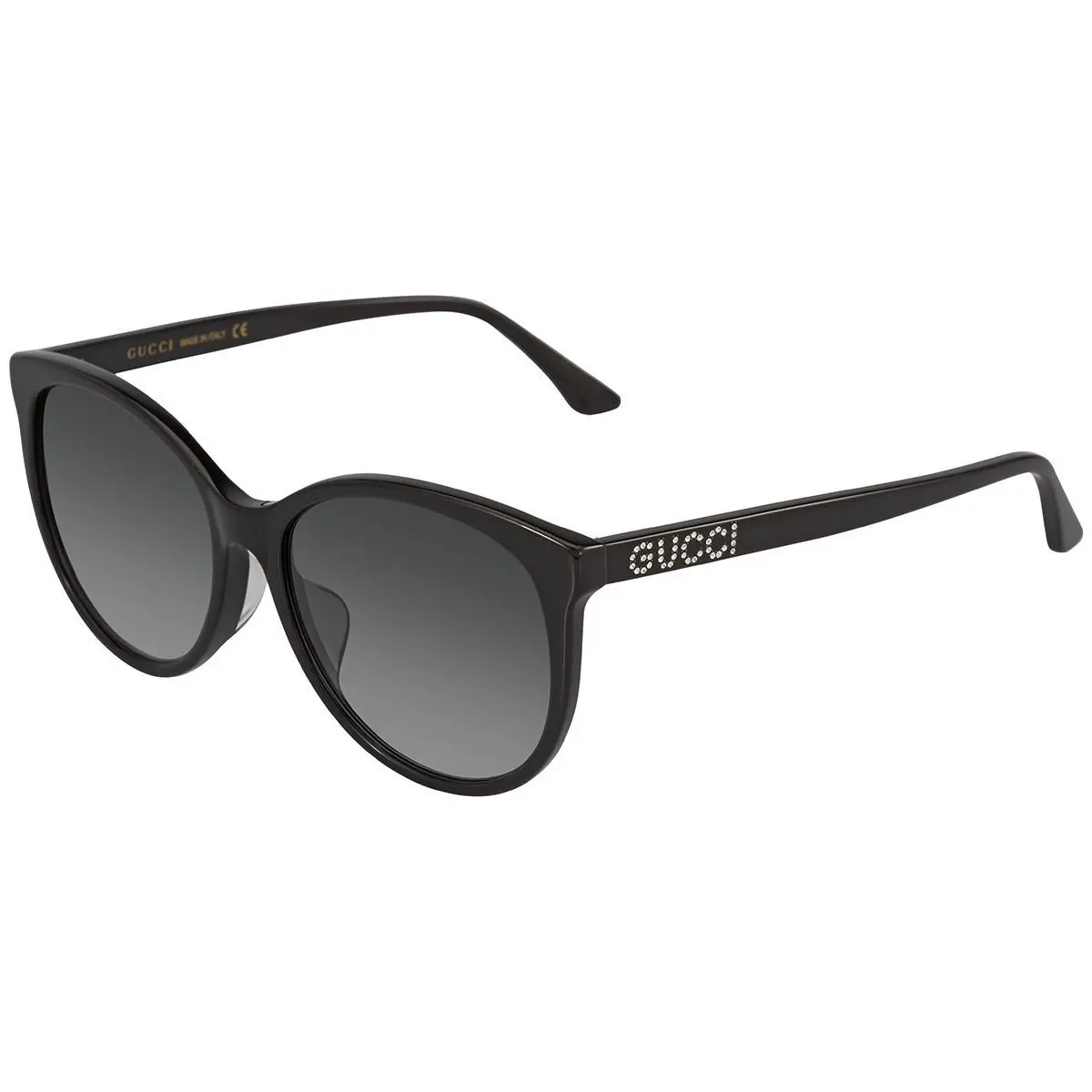Black 56 mm Grey Gradient Women`s Sunglasses GG0729SA-001 56 by Gucci