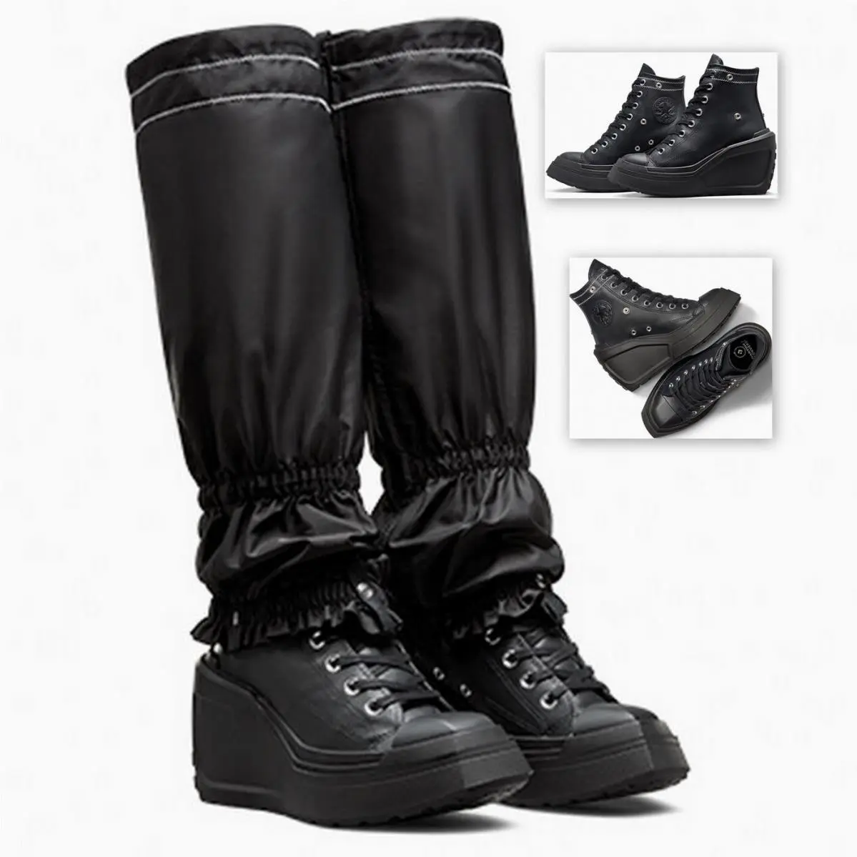 Martine Ali x  Chuck 70 De Luxe Wedge High Top Women`s Size 6 Black by Converse