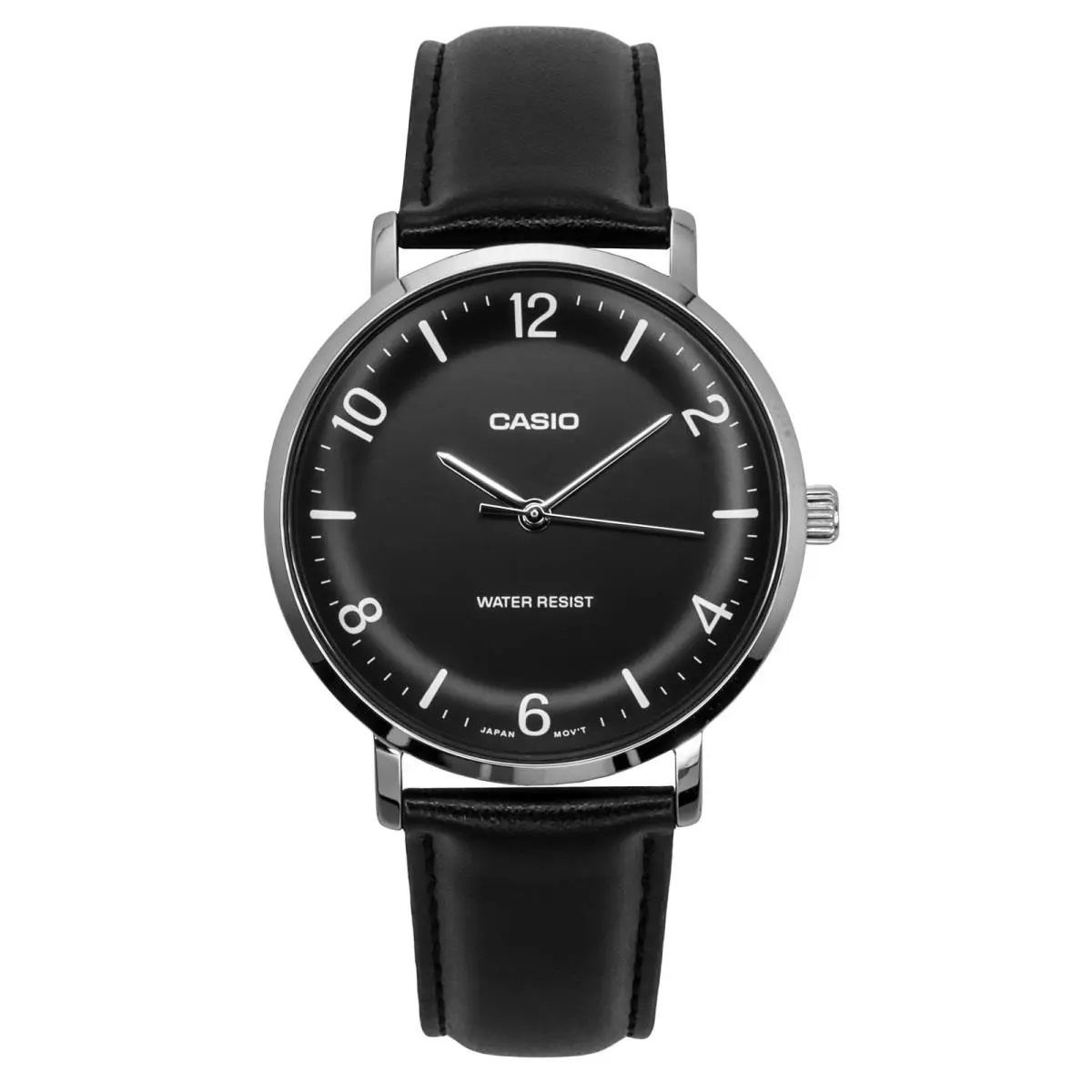 Standard Analog Leather Strap Black Dial Quartz MTP-VT03L-1B Men`s Watch by Casio
