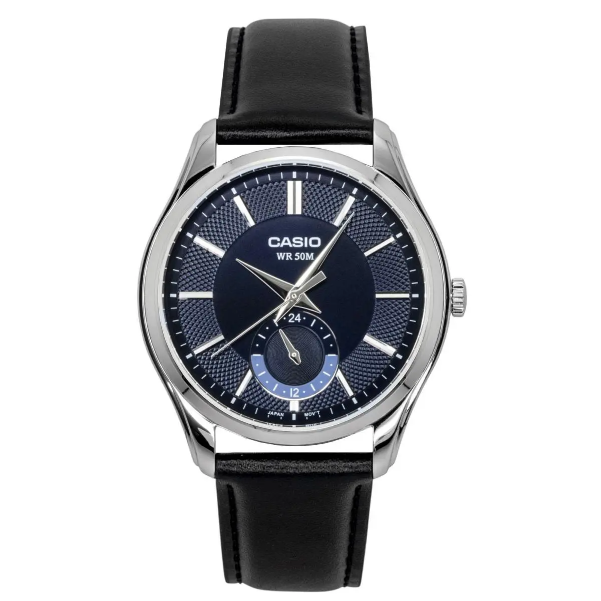 Analog Leather Strap Blue Dial Quartz 50M MTP-B315L-2AV Men`s Watch by Casio