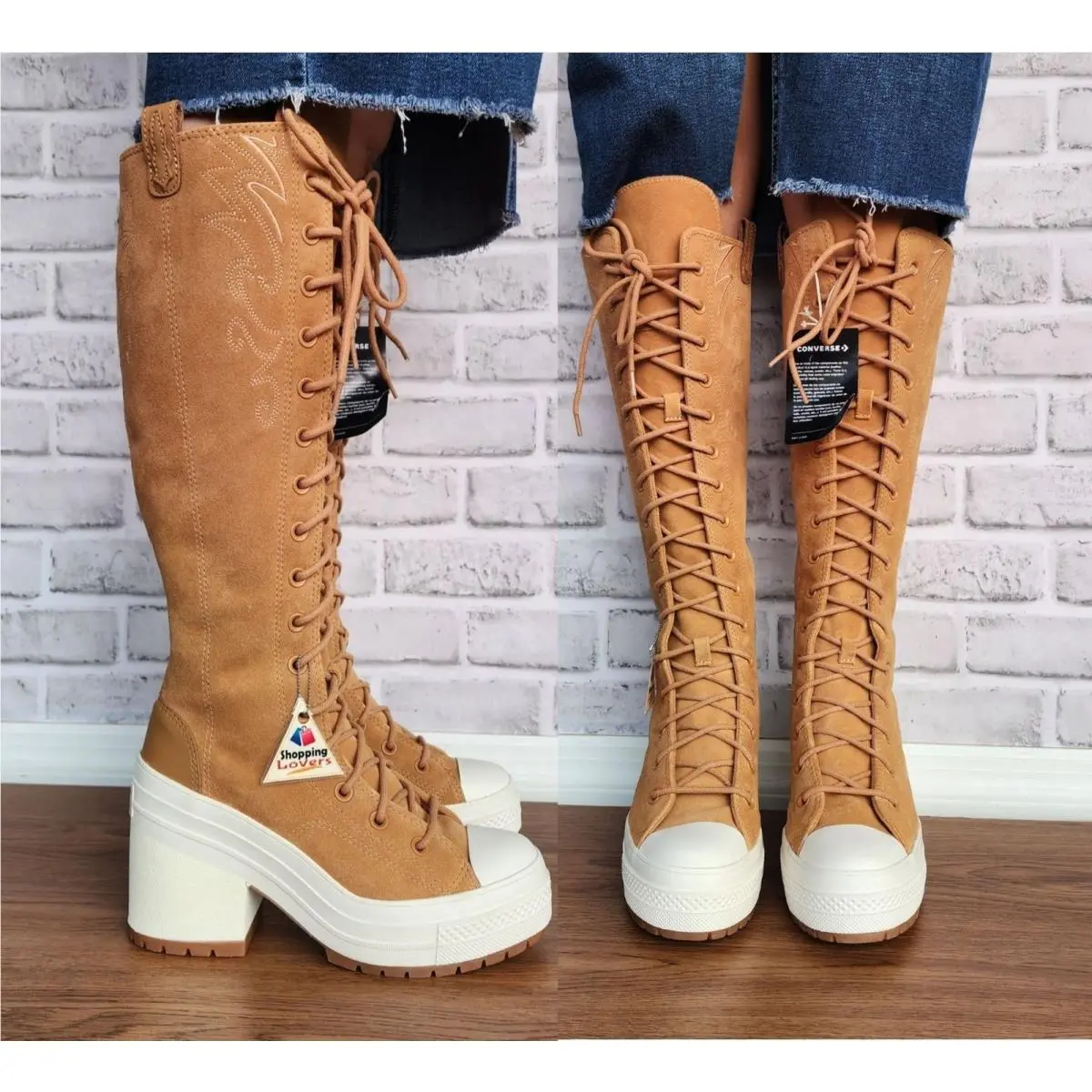 ⭐converse Chuck 70 De Luxe Heel XX Hi Western Sz 5 Men`s Shoes Boots Tan A15660C