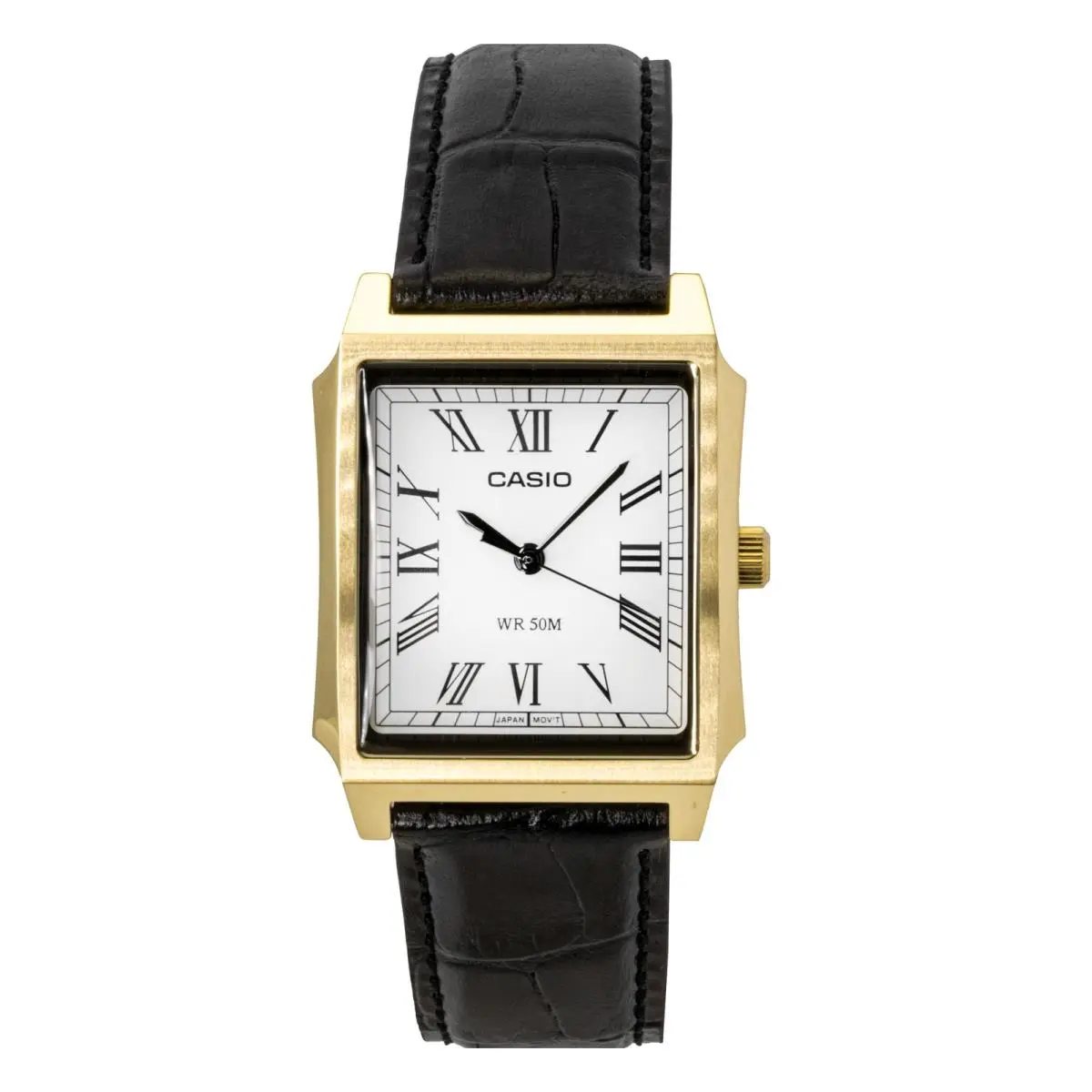 Standard Analog Leather Strap White Dial Quartz MTP-B190GL-7BV Men`s Watch by Casio