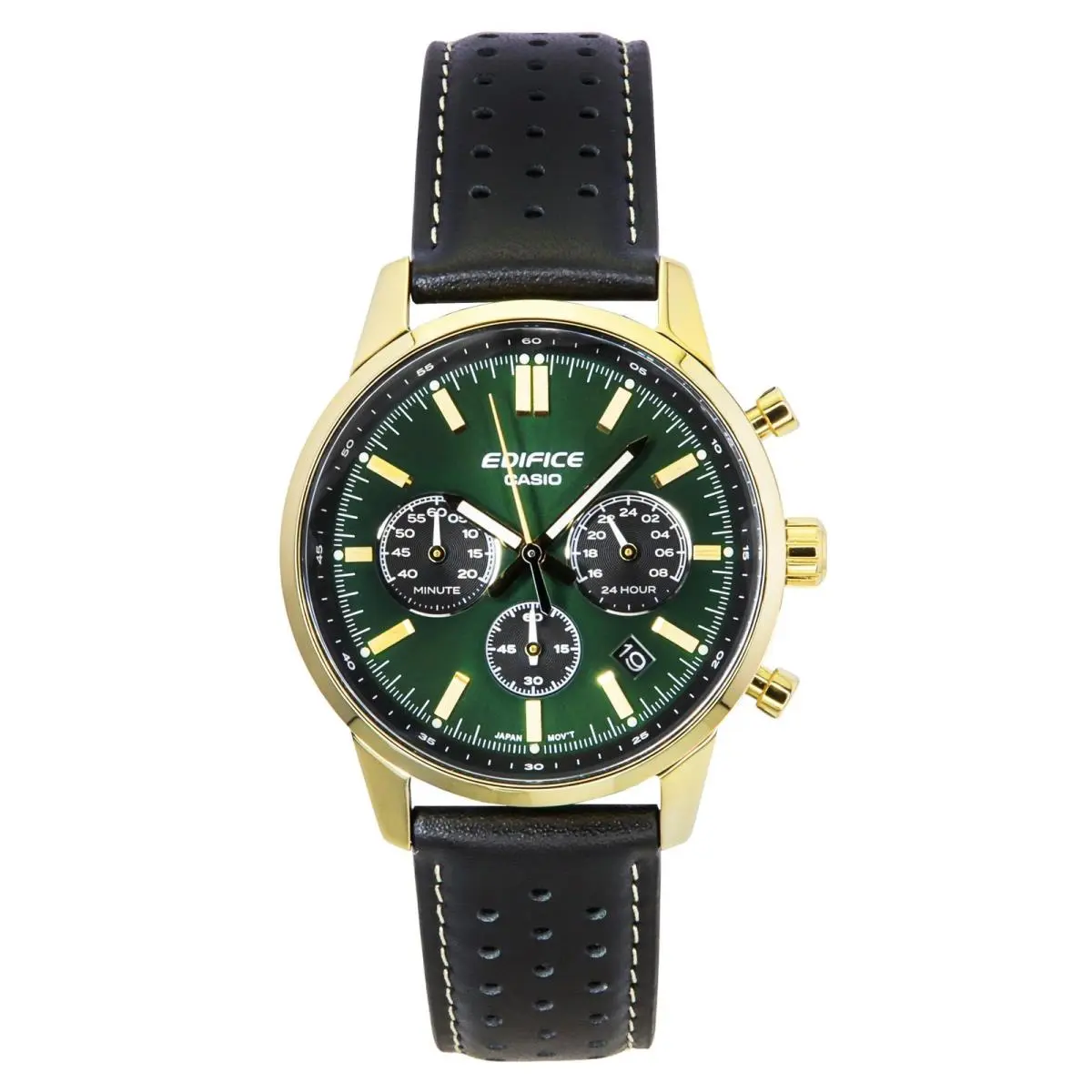 Edifice Analog Chronograph Green Dial Quartz 100M Men`s Watch EFR-575CL-3A by Casio