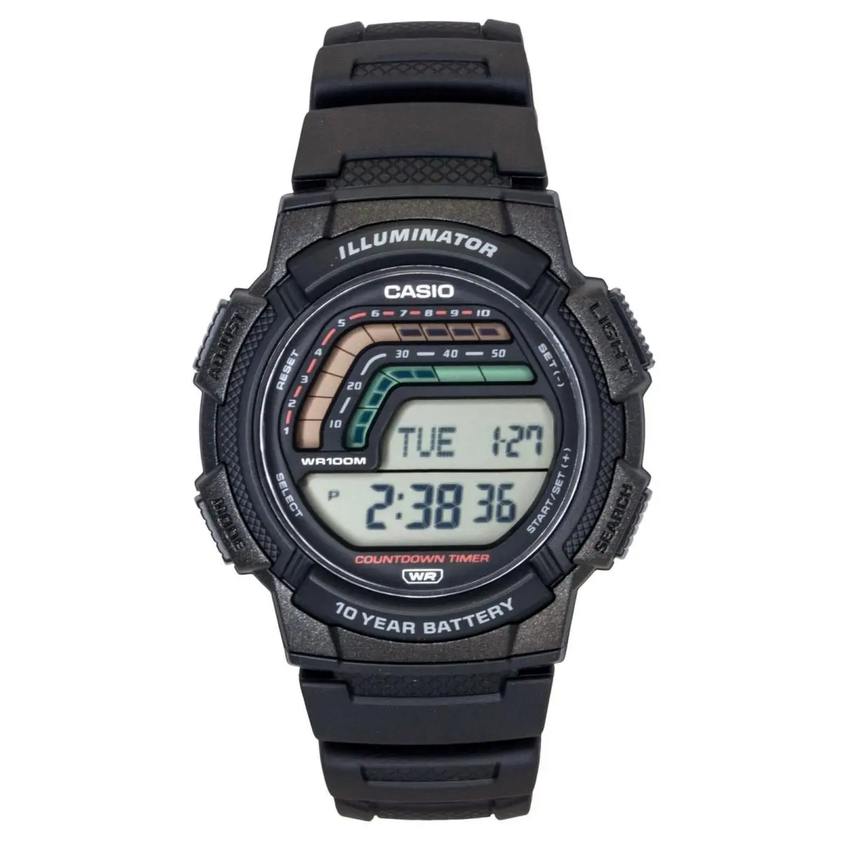 Digital Resin Strap Black Dial Quartz WS-1800-1AV 100M Mens Watch by Casio