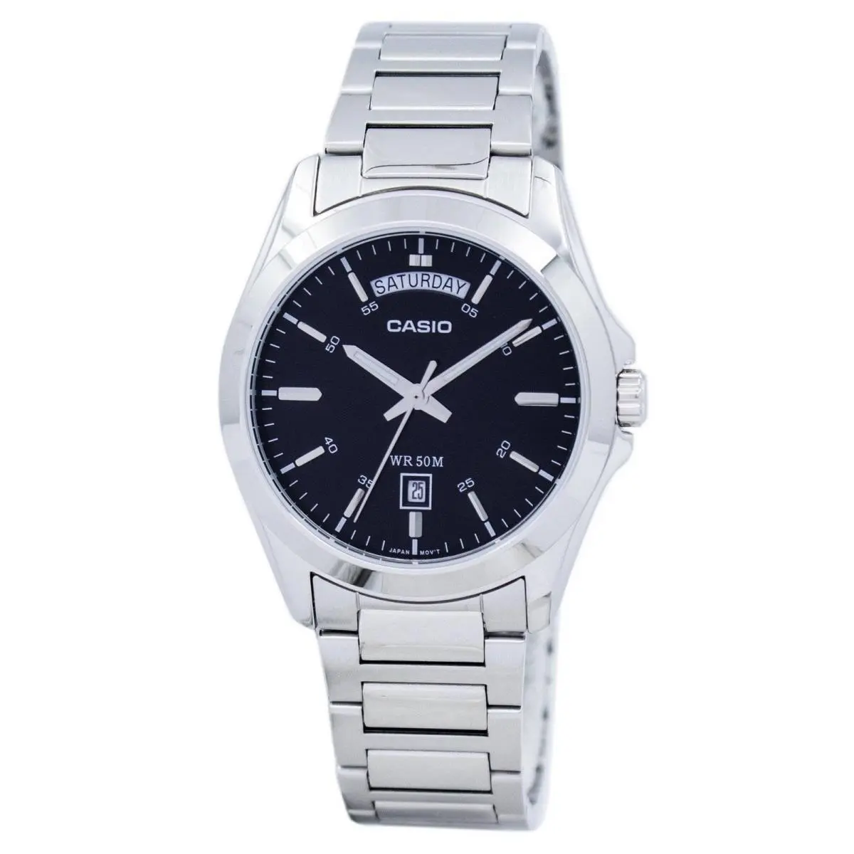 Analog Stainless Steel Black Dial Quartz MTP-1370D-1A1V 50M Men`s Watch by Casio