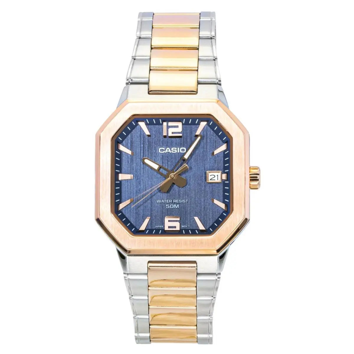 Black Dial Stainless Steel Quartz Sports 50M MTP-B195RG-2AV Men`s Watch by Casio