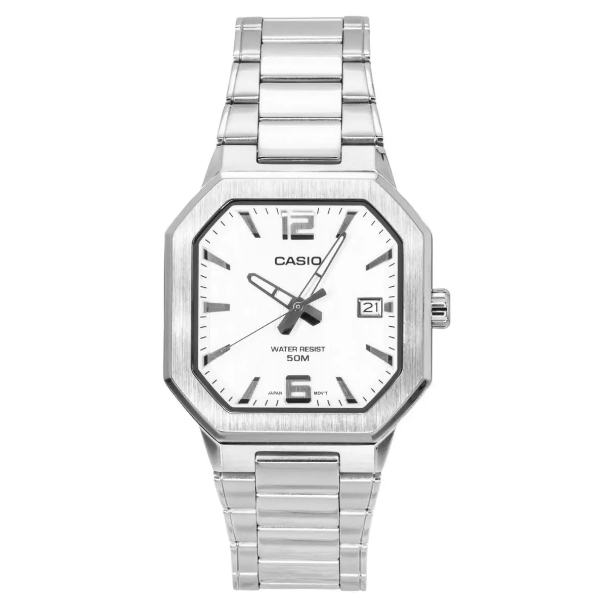 Analog Stainless Steel Silver Dial Quartz MTP-B195D-7AV Men`s Watch by Casio