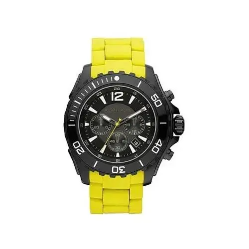 Michael Kors MK-8236 Black Dial Chronograph Yellow Silicone Strap Men’s Watch