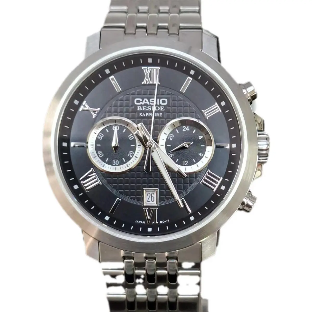 BMS-500D-1A Black Dial Analog Stainless Steel Band Men Watch BMS-500 by Casio