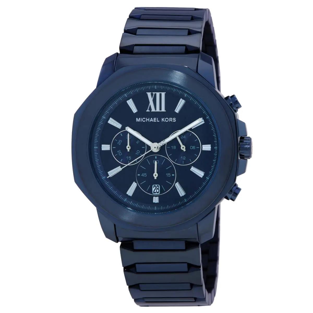 Michael Kors Oversized Prescott Chronograph Quartz Blue Dial Men`s Watch MK9251