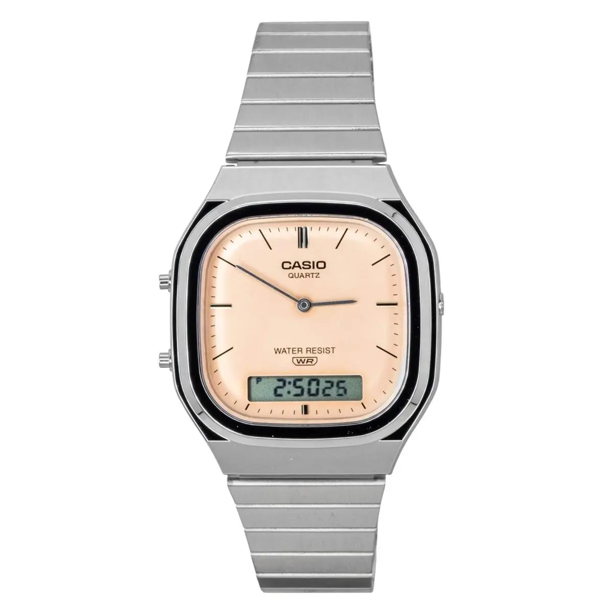 Vintage Stainless Steel Orange Dial Quartz Casual AQ-240E-4A Unisex Watch by Casio
