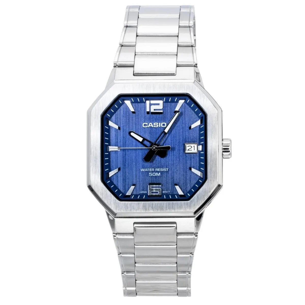 Analog Stainless Steel Blue Dial Quartz MTP-B195D-2AV Men`s Watch by Casio