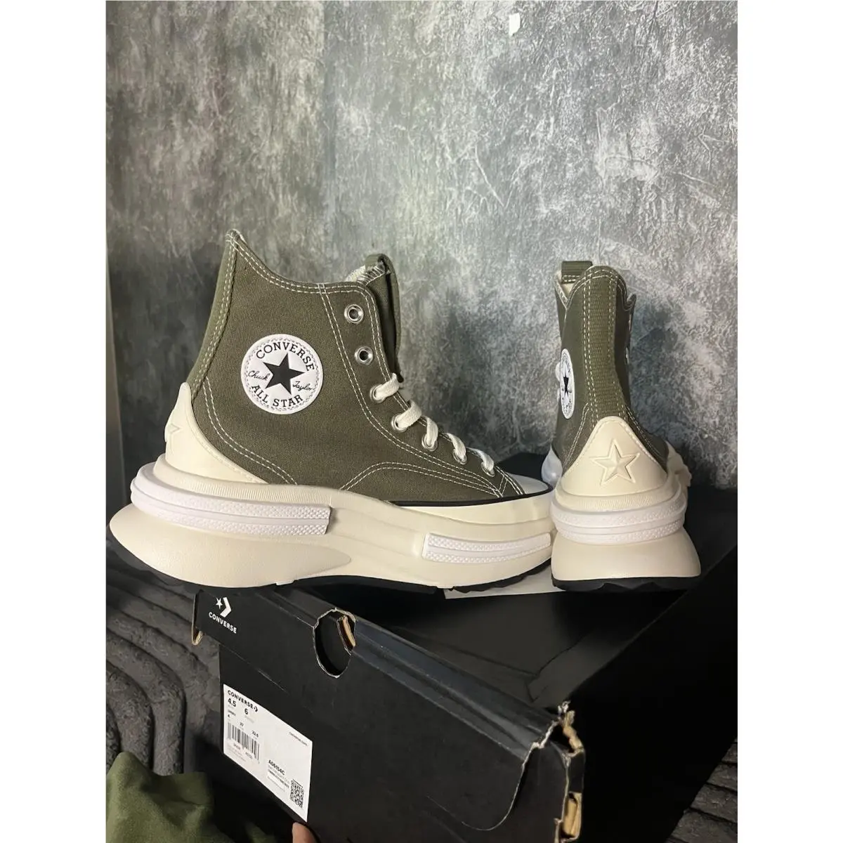 Run Star Legacy CX Hi A06154C Utility Green Egret Women 6 Men 4.5 by Converse