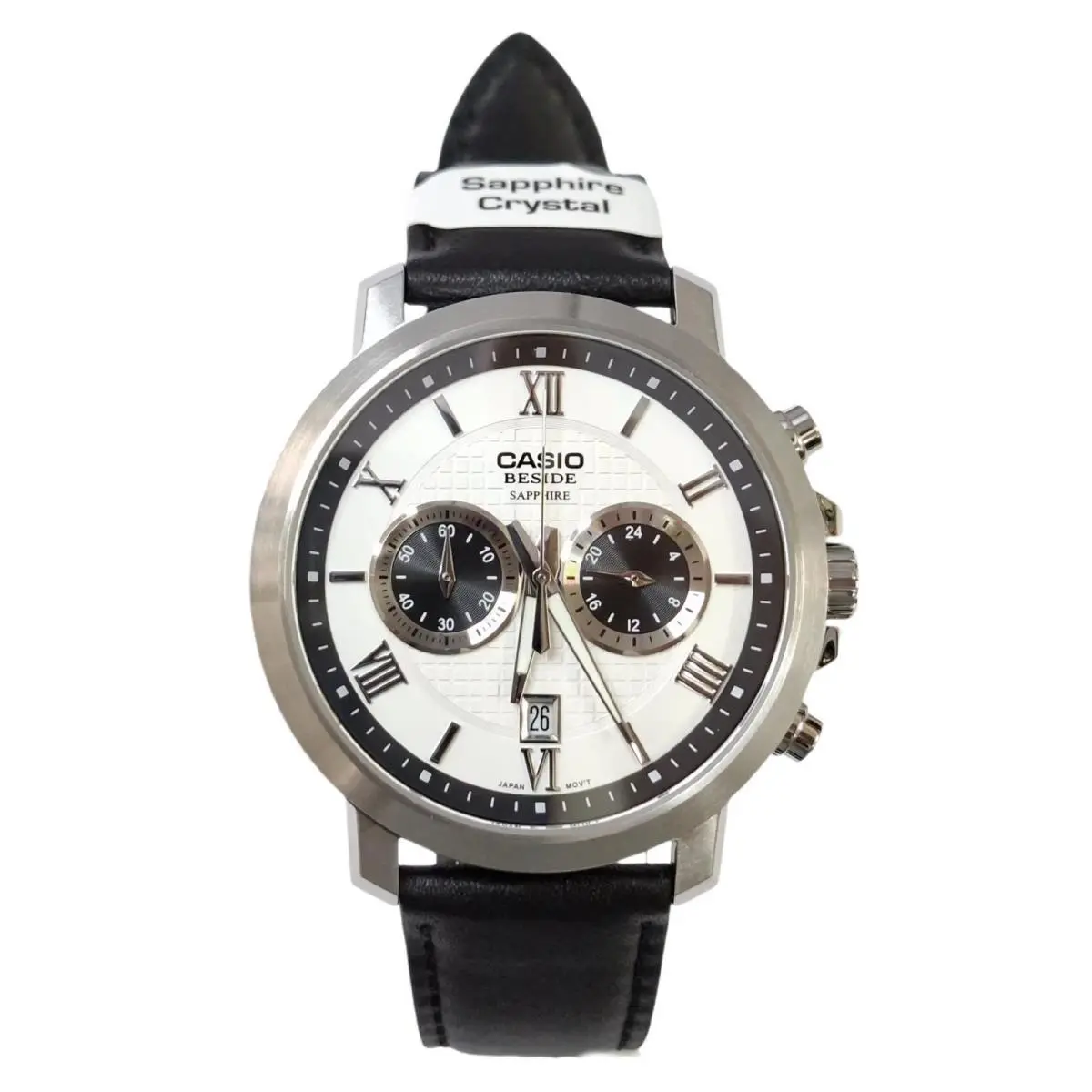 BMS-500L-7A White Dial Analog Leather Band Men Watch BMS-500 by Casio