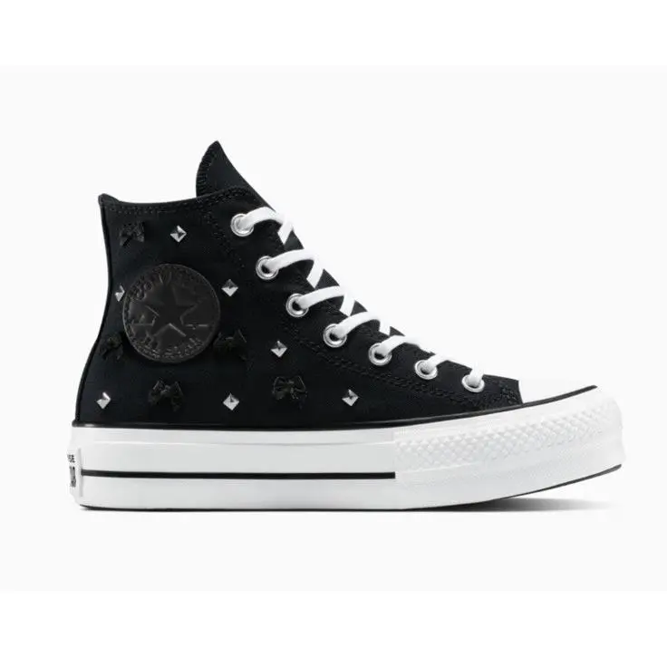 Women’s Lift Bows Studs Platform Shoes Sz. 9 A14531C Black by Converse