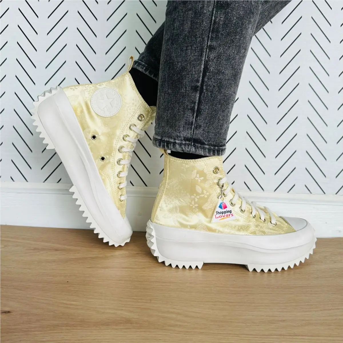 ⭐converse Run Star Hike Hi Platform 8 Women`s Shoes Satin Yellow Sneaker A06828C by Converse