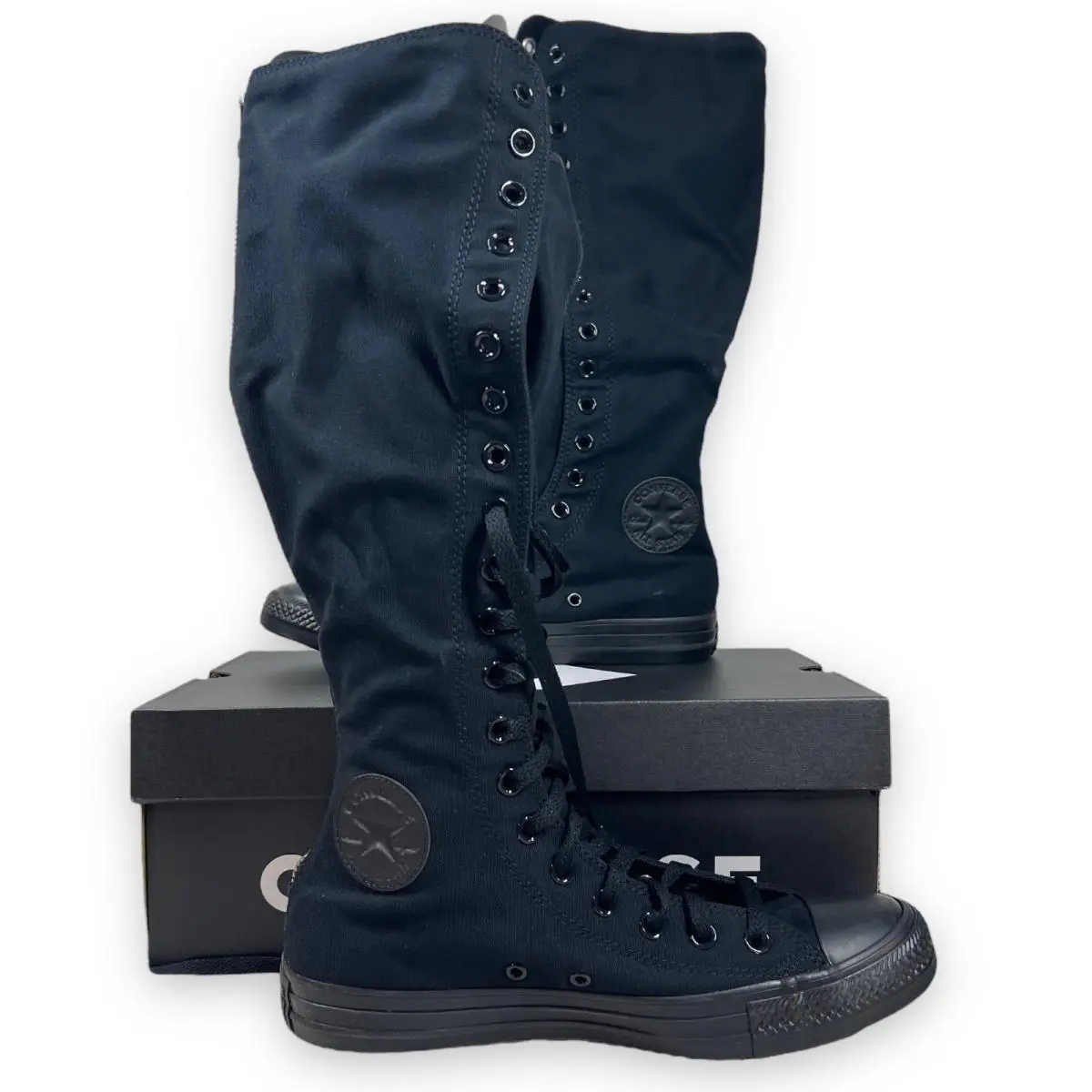 Women Size 9.5 Shoes Xxhi Knee High Triple Black Chuck Taylor Allstar by Converse