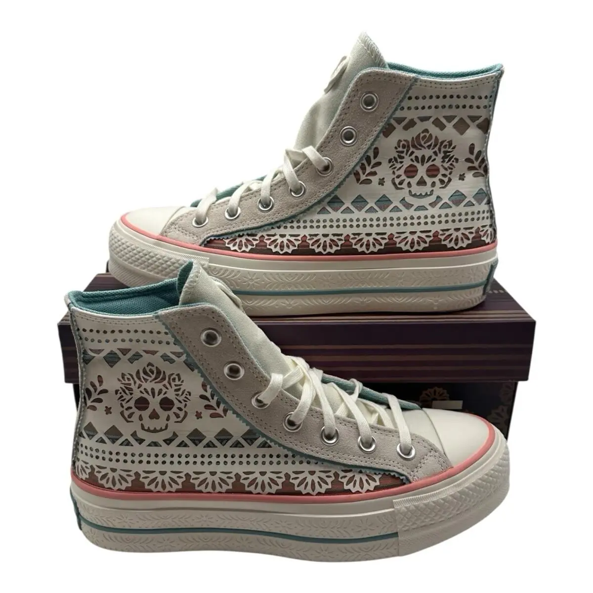 Chuck Taylor All Star Lift Day Of The Dead Shoes Women`s Sz 7.5 A12439C by Converse
