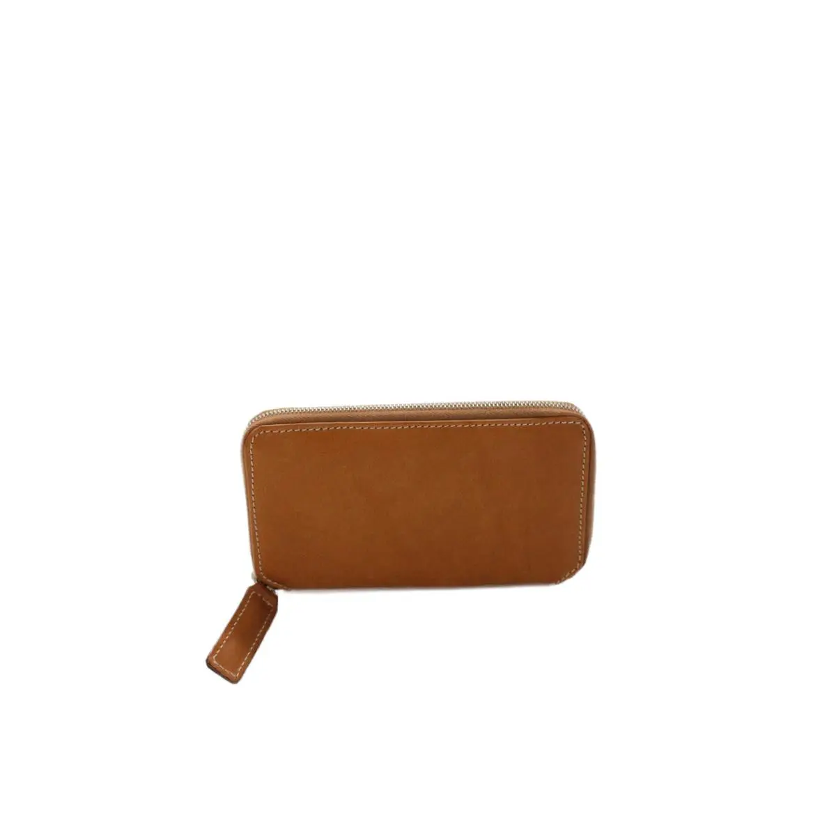 Ralph Lauren Womens Leather Zip Around Key Case Wallet Brown
