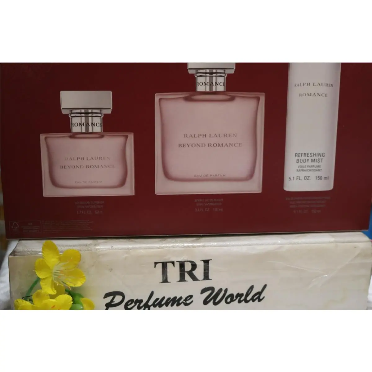 Beyond Romance Set Eau de Parfum Spray 3.4 Oz.+ 1.7 + 5.1 Body Mist by Ralph Lauren