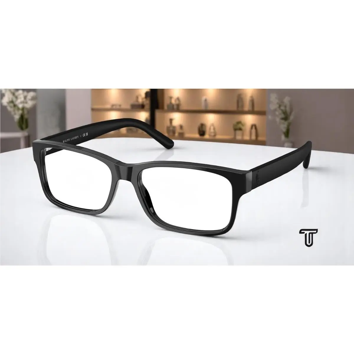 Polo PH2117 5001 Shiny Black Demo Lens 54 mm Men`s Eyeglasses by Ralph Lauren