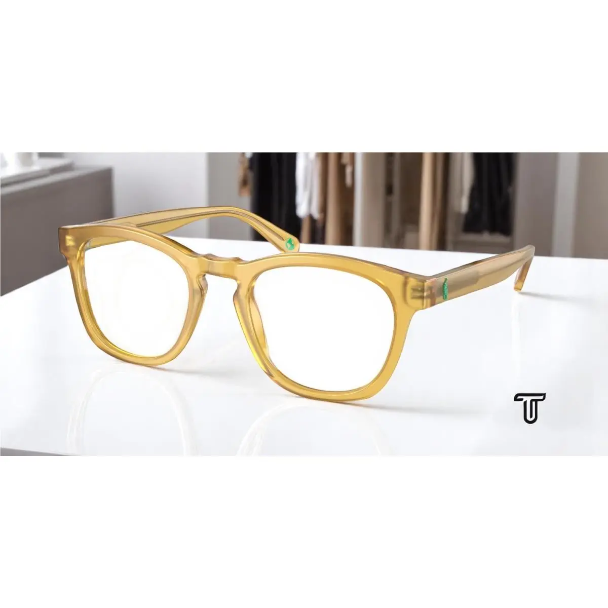 Polo PH2258 5005 Shiny Opal Honey Demo Lens 49 mm Men`s Eyeglasses by Ralph Lauren