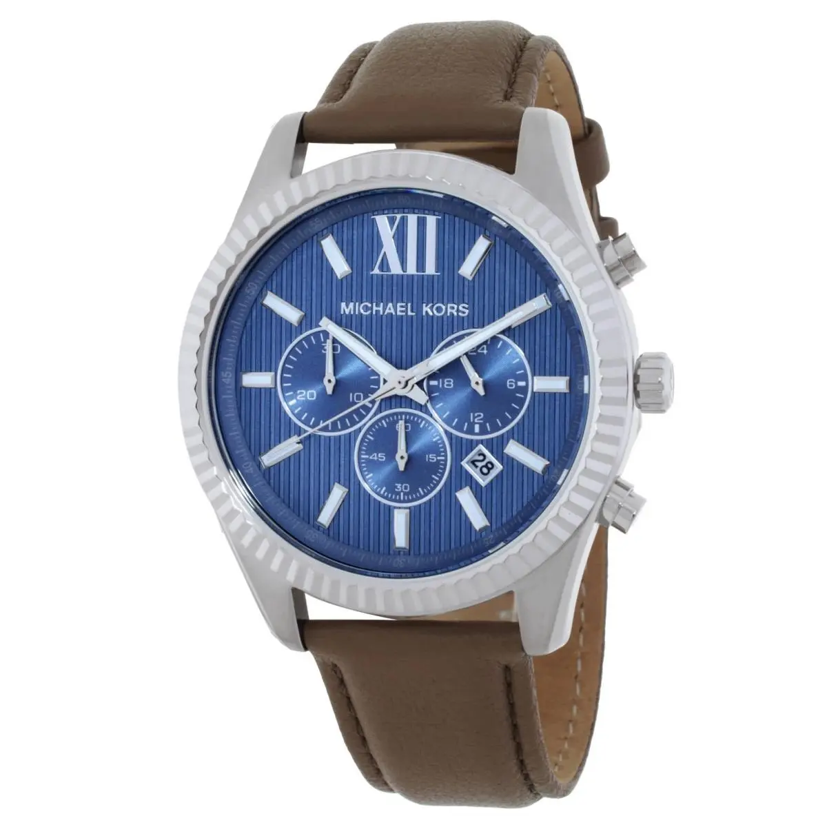 Michael Kors Oversized Lexington Chronograph Quartz Blue Dial Men`s Watch MK9258