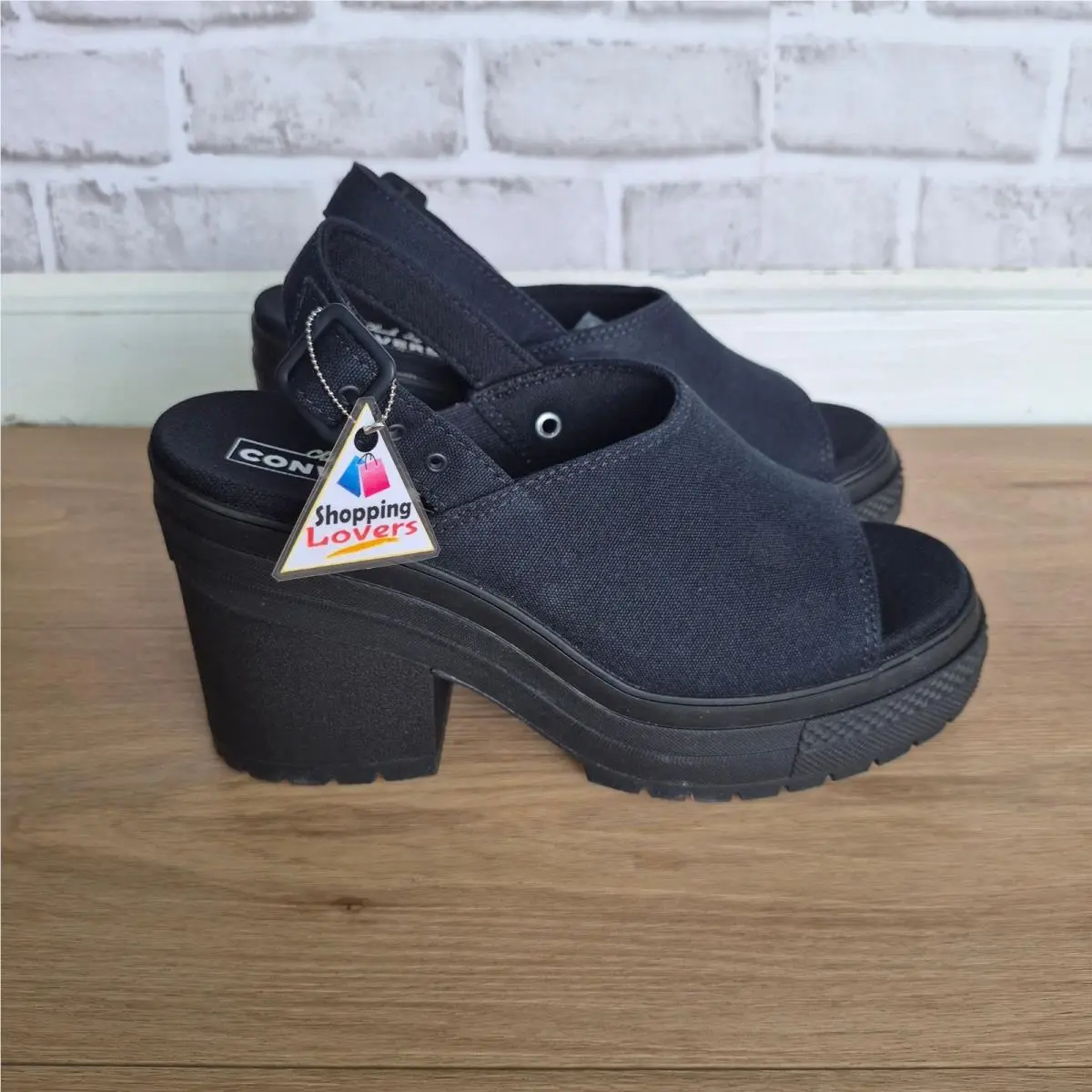 ⭐converse Chuck 70 De Luxe Heel Platform Sz 5.5 Men`s Shoes Sandal Black A12567F