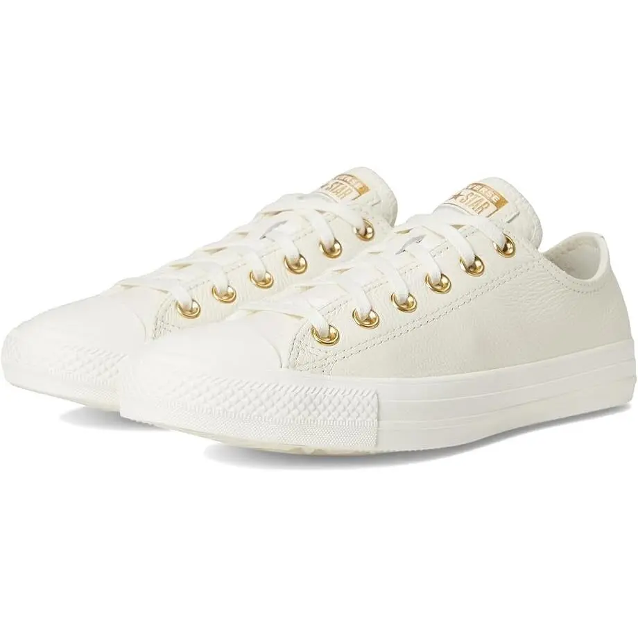Women`s Ctas Lift Platform Leather Sneaker Size 7 Egret/gold A13814C by Converse