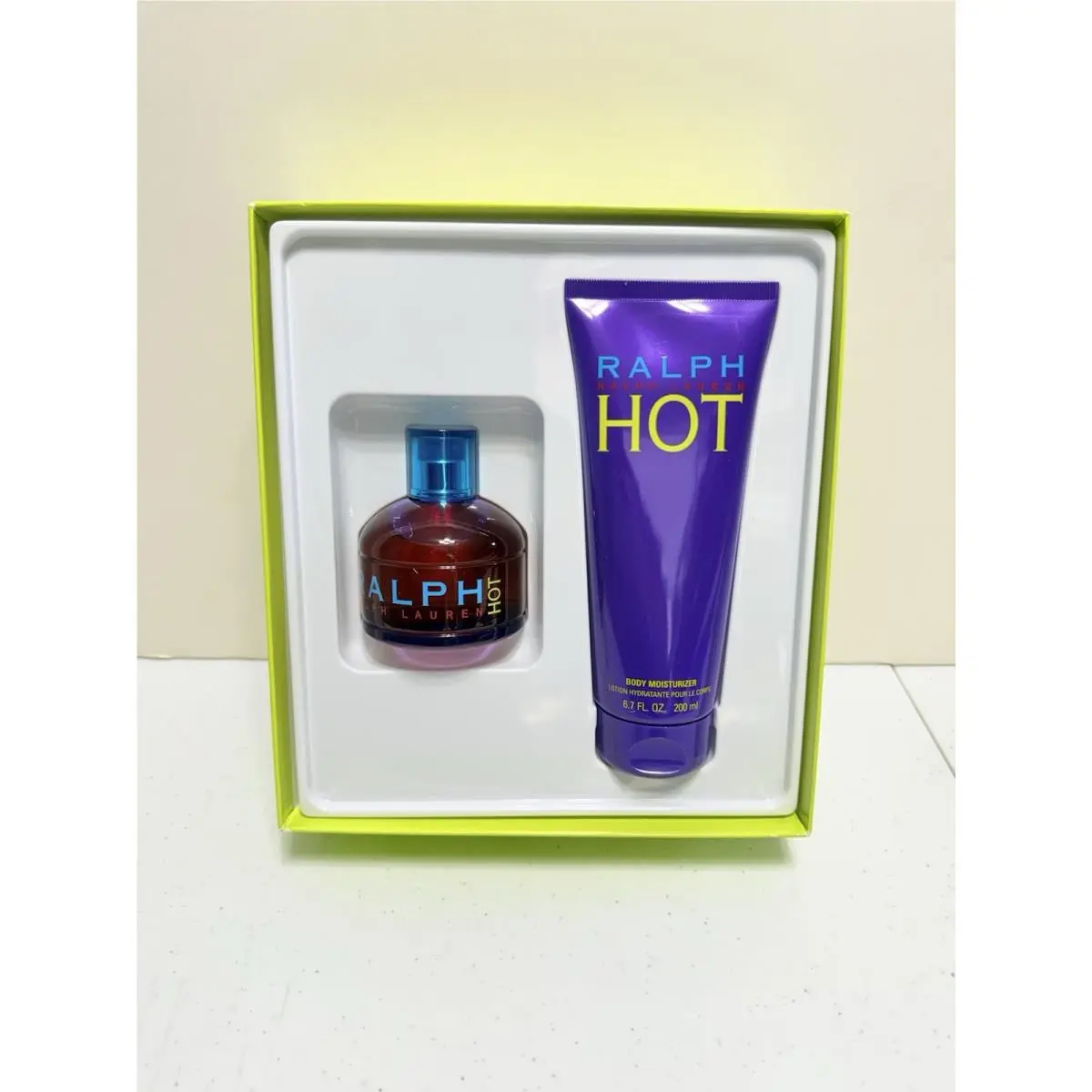 Ralph Lauren Hot Perfume Eau De Toilette Spray 3.4 oz Moisturizer 6.7oz Gift Set