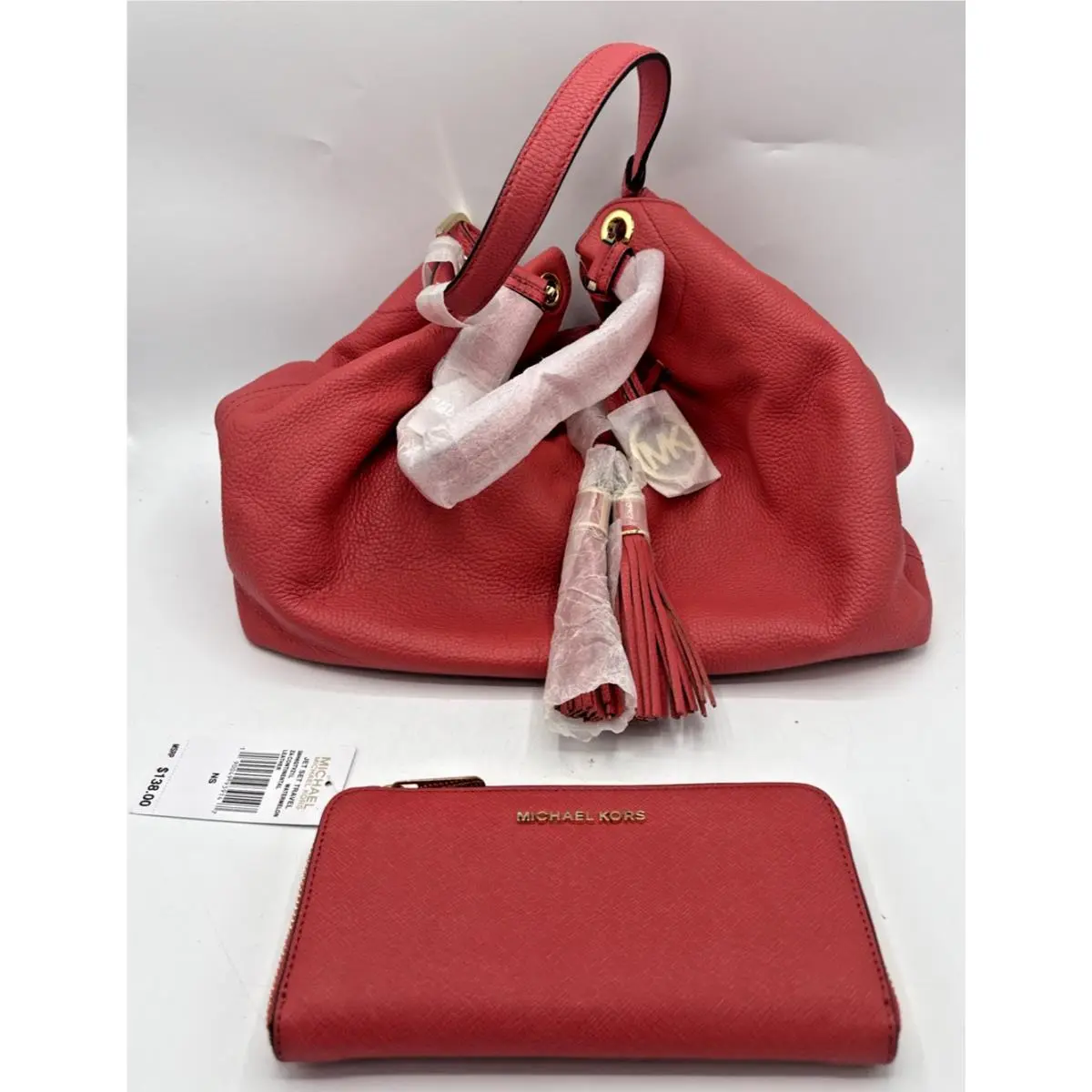 Michael Kors Camden Large Drawstring Shoulder/bucket Bag Watermelon Wallet
