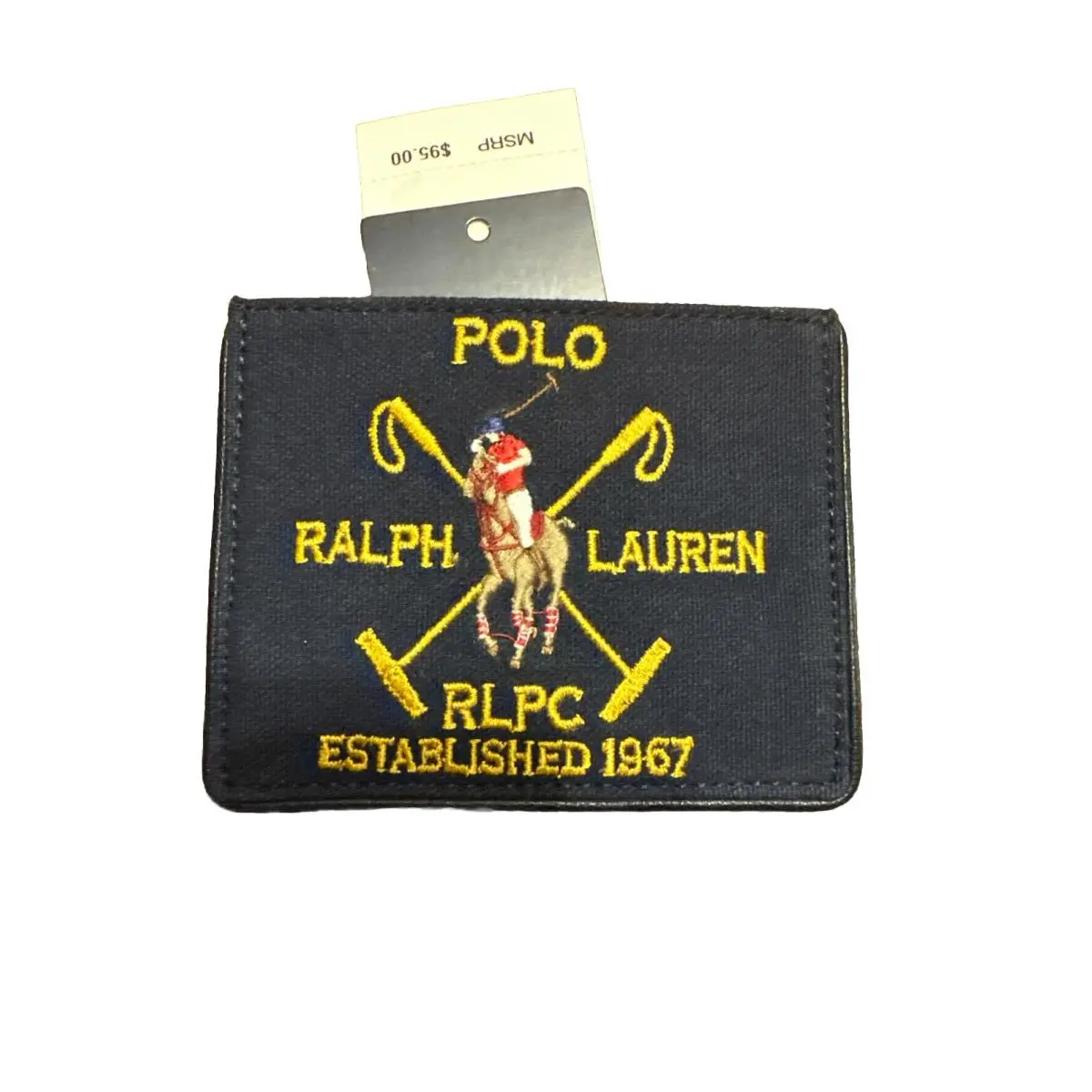 Polo  Card Holder Canvas / Tartan / Navy by Ralph Lauren