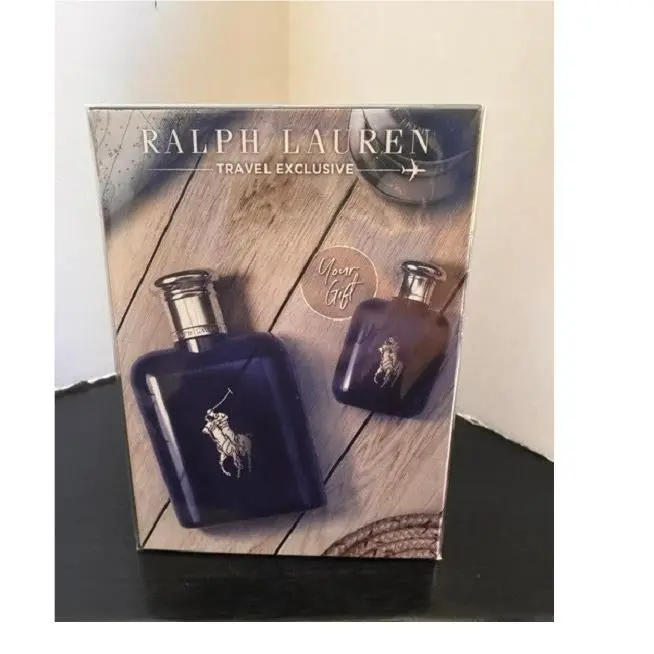 Gift Set Polo Blue By Ralph Lauren 2pc 4.2oz. Edt + 15ml Travel Set Men