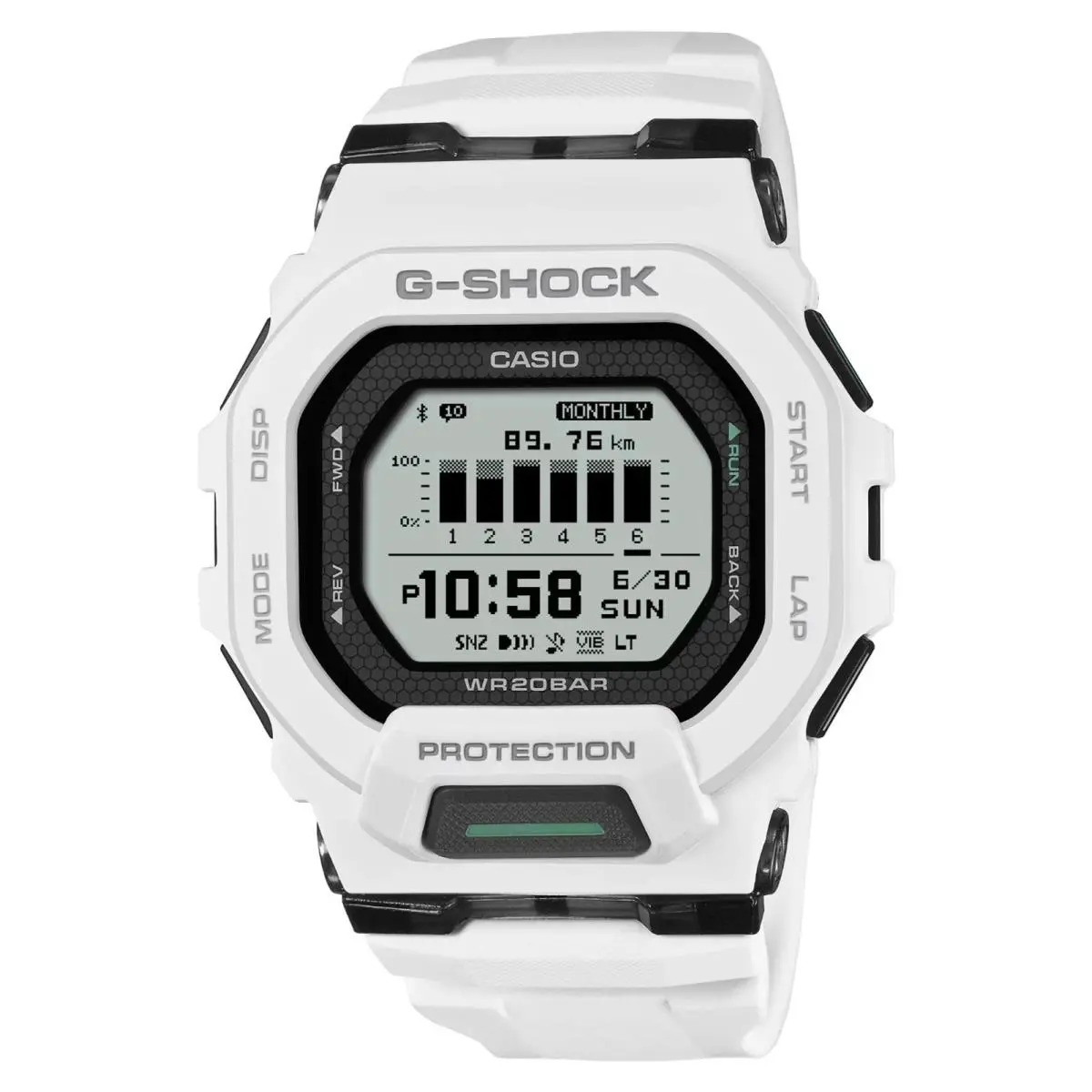 GBD-200-7ER G-shock Mens Digital Watch Led Dial White Strap by Casio