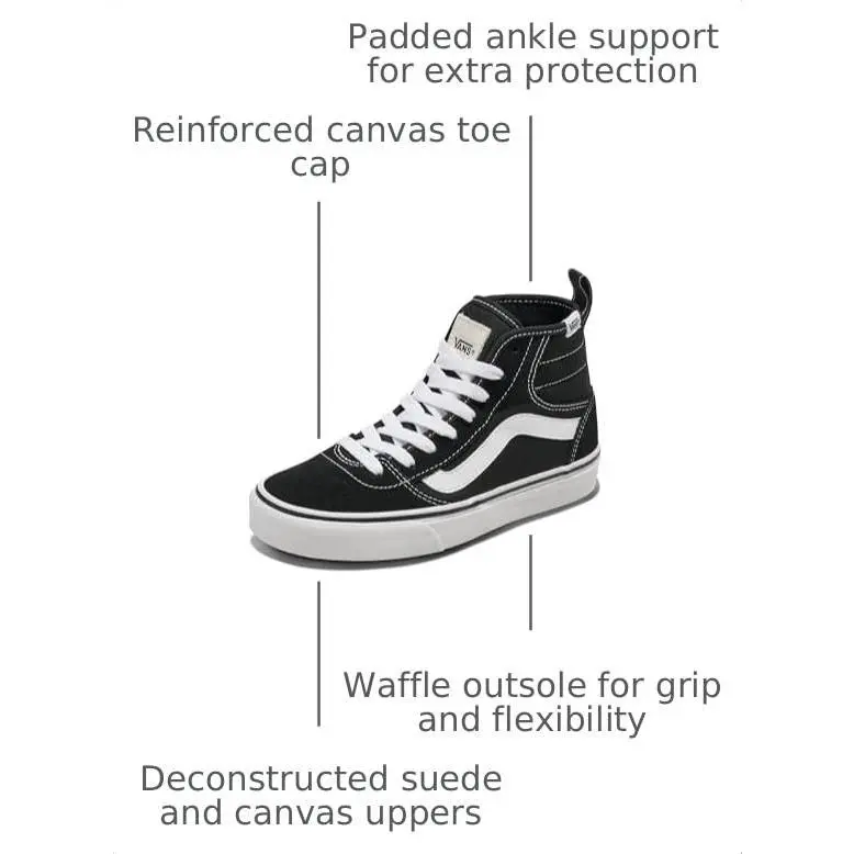 Vans shoes - vn 000 edj - edj - VN000EDJ - suede canvas black white 1