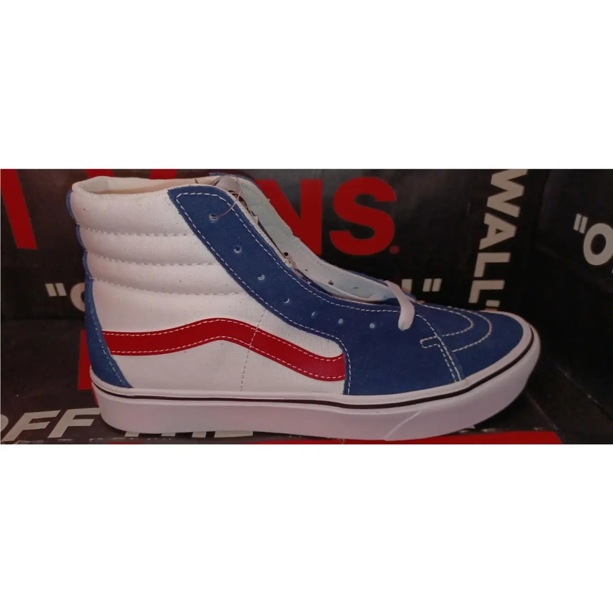 Sk8-Hi Mixed Media Tri-tone Dress Blues/true White by Vans