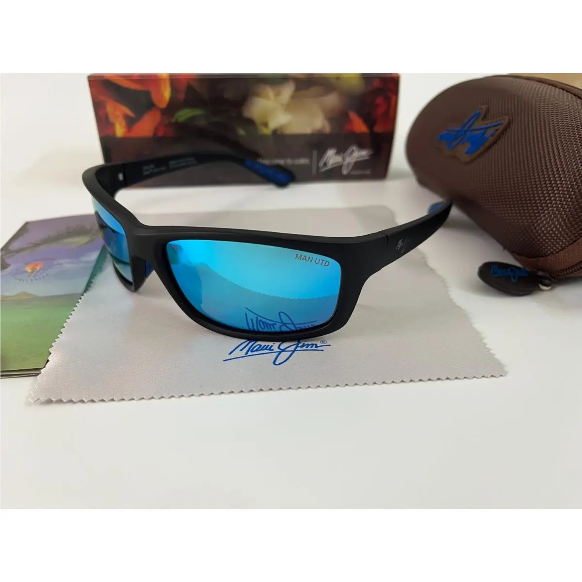 Maui B766-08C Black Sunglasses Blue Polarized by Maui Jim